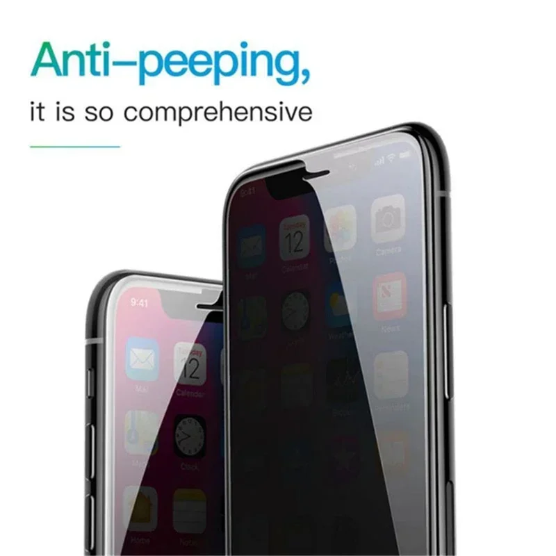 Anti-Spy Guard Peeping Glass Screen Protector Case for IPhone 16 15 14 13 12 11 Pro Max Mini XS XR X 8 7 Plus 16Pro SE2022 Cover