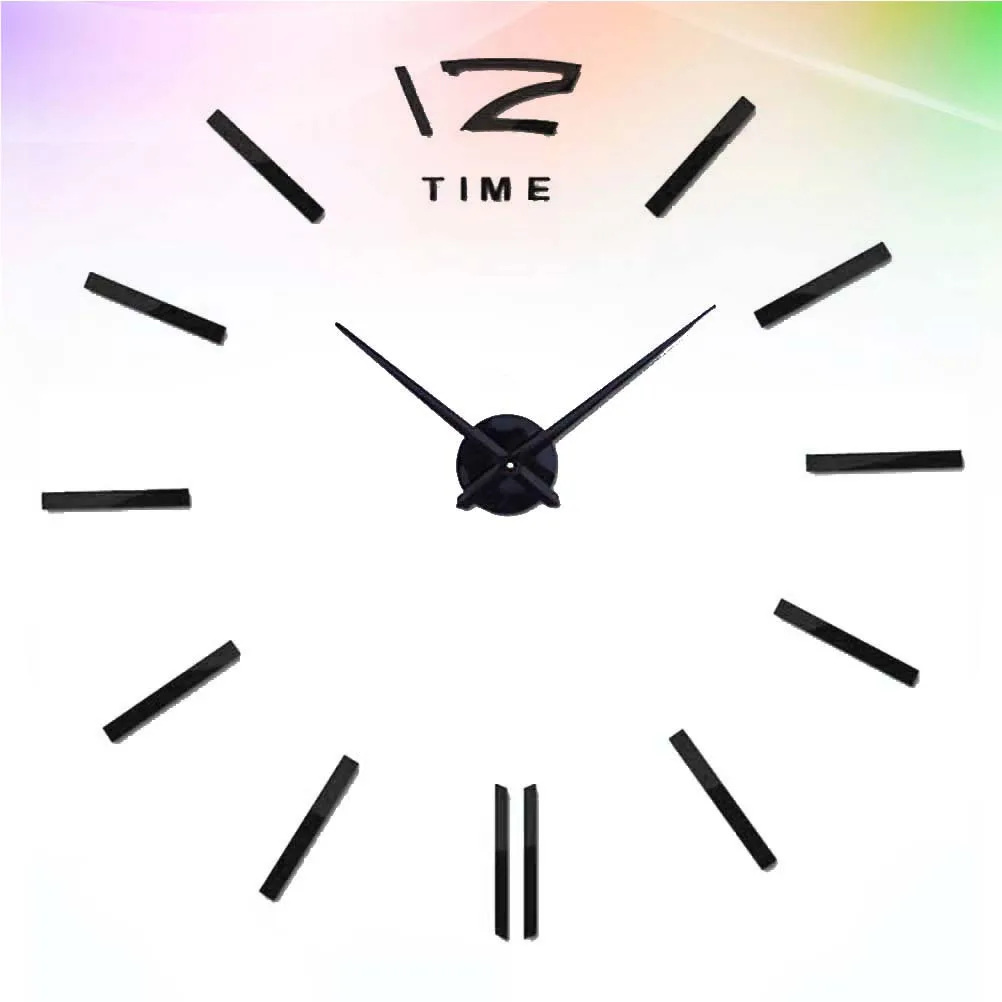 

1pc Acrylic Wall Clock 3D Frameless Hanging Clock For Living Room Office Silent Non-Ticking Decorative Timepiece Black