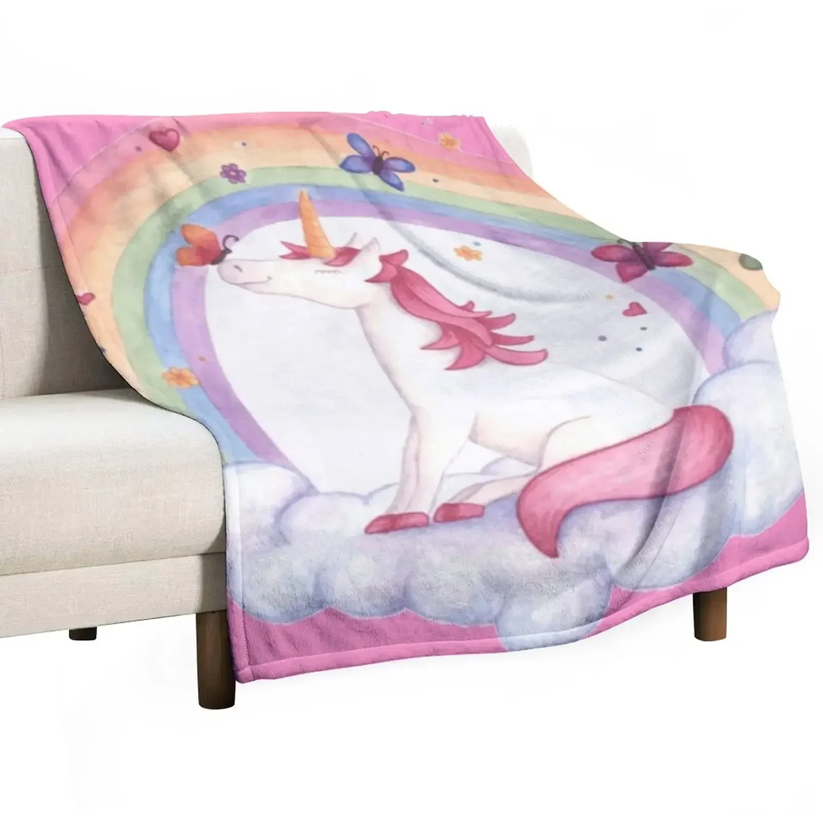 

Magical Unicorn Throw Blanket Camping Shaggy Stuffeds Nap Blankets