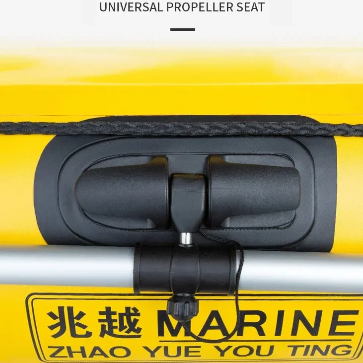0.9mm Yellow PVC Inflatable Boat with Air Deck Bottoms Set for 1~5 Persons Water Sports Fishing River Lake Canoeing Accessory