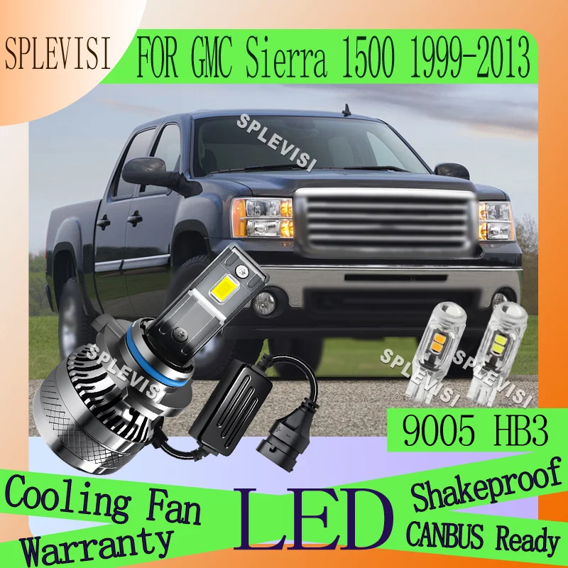 

200W 20000LM Plug and Play Waterproof/dustproof High Beam For GMC Sierra 1500 1999 2000 2001 2002 2003 2004 2005 2006 2007-2013