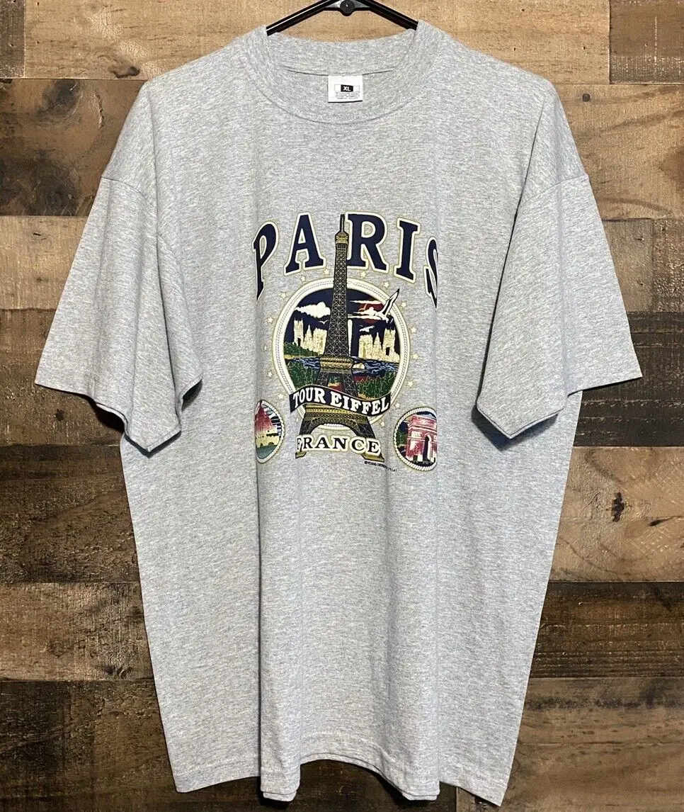 Vintage Paris France Eiffel Tower T-Shirt Size XL