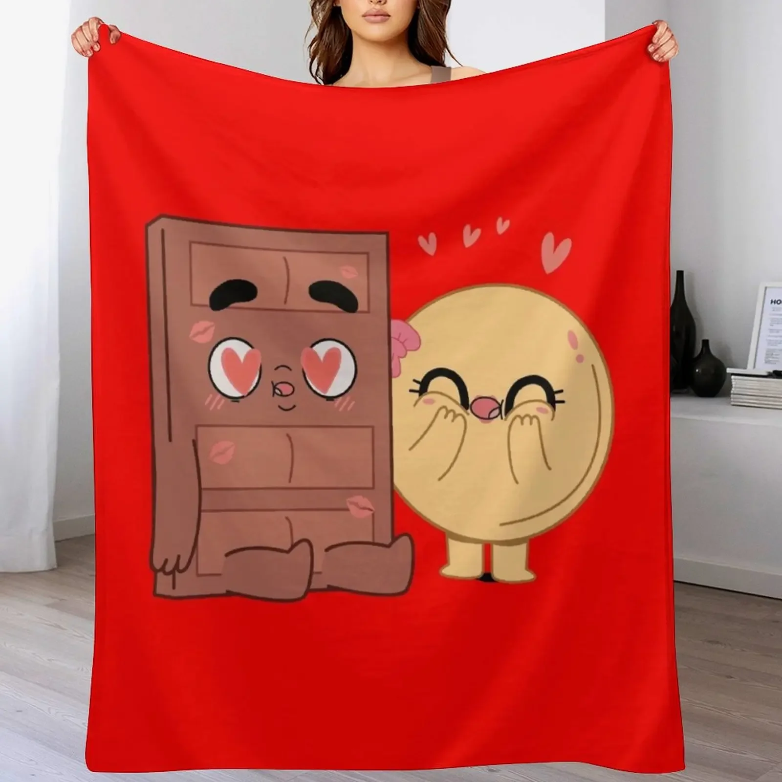 Choco And Pancake Couples Love Throw Blanket Flannel Fleece Soft Warm Throw Blanket