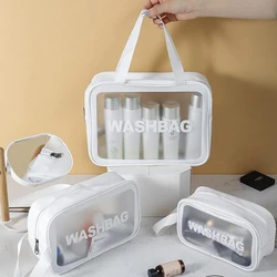 3 pz/set sacchetto cosmetico trasparente impermeabile in PVC sacchetto di immagazzinaggio del bagno di lavaggio borsa da viaggio multifunzione borsa cosmetica