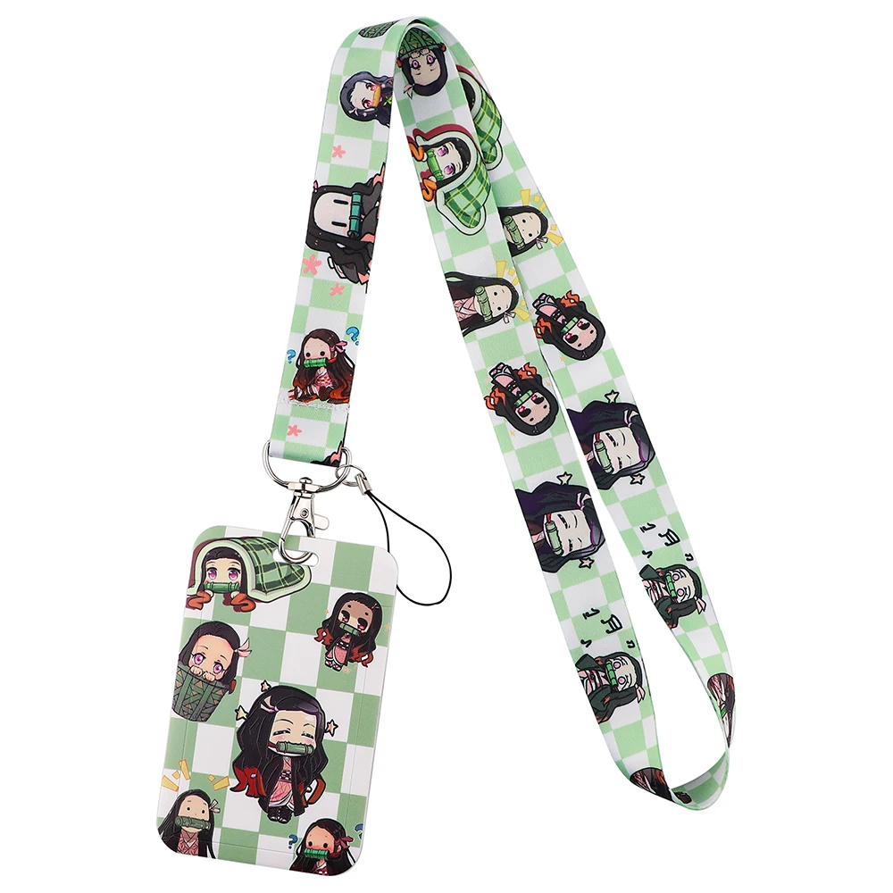 Japanese Anime Cool Lanyards Card Holder Keys Chain ID Credit Card Cover Pass Mobile Phone Charm Neck Straps Accessories Gifts