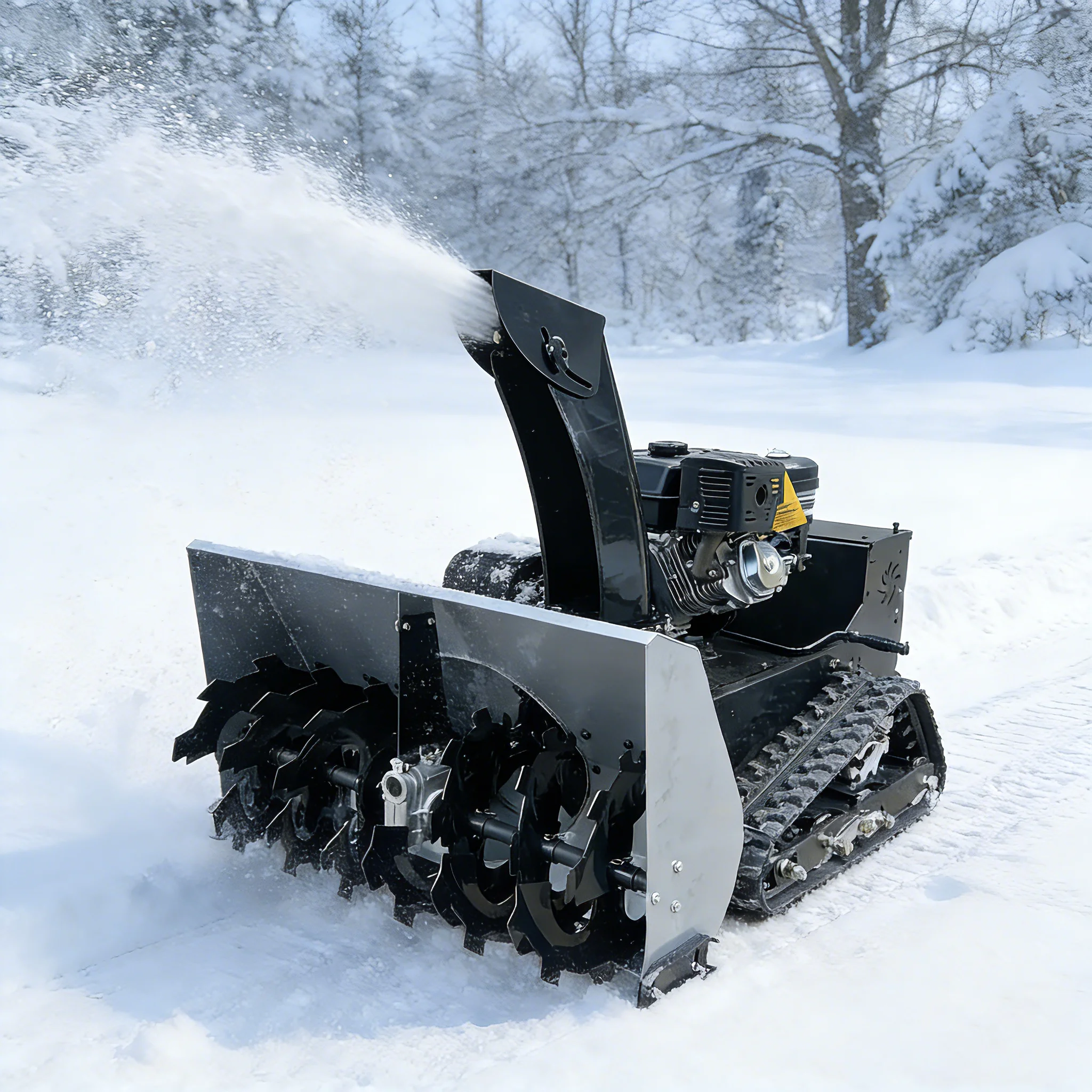 -For  Tracked Snow Blower Gas-Powered Engine Dual Augers Adjustable Snow Chute Residential Commercial Winter Snow Removal*