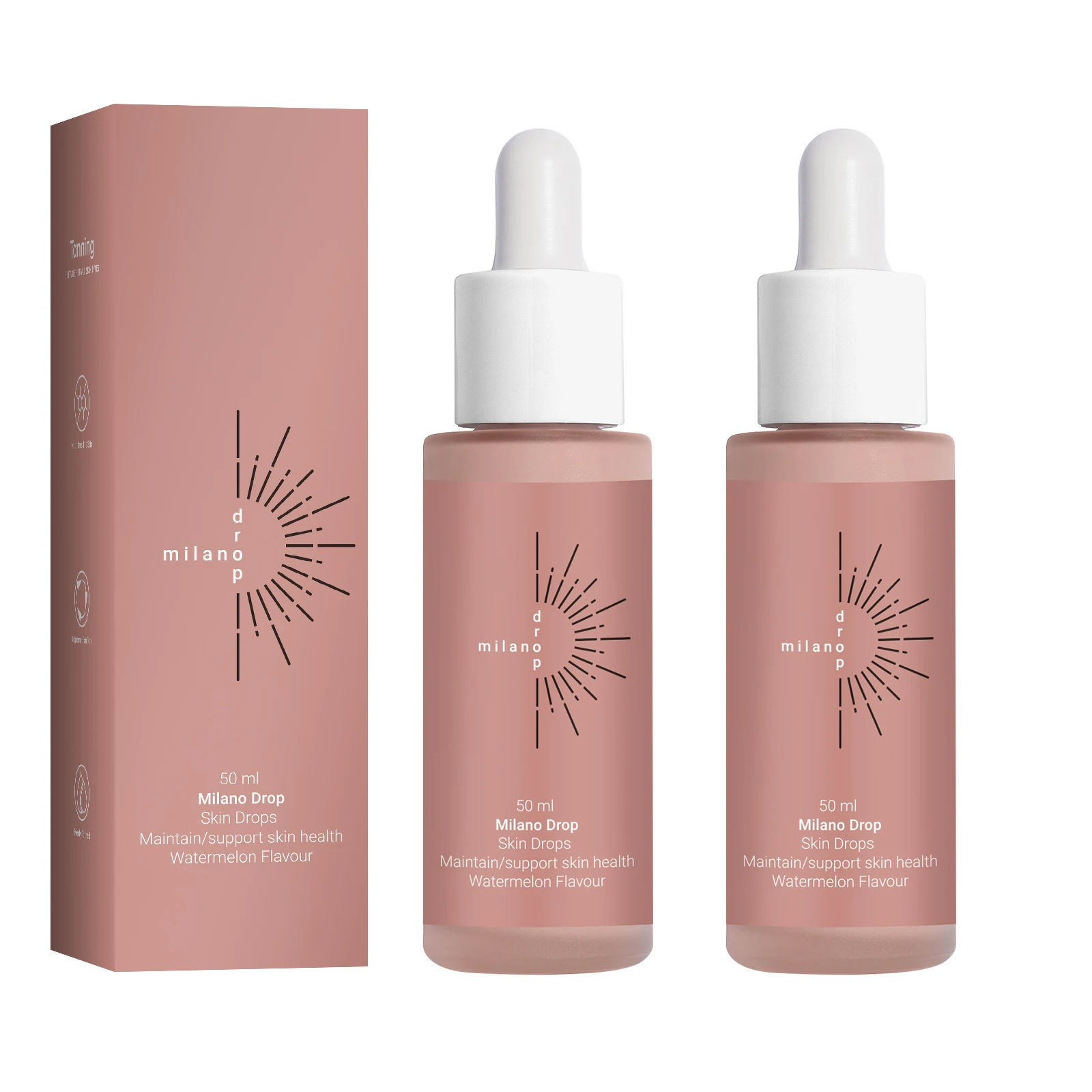 2 Stück selbstbräunende Tropfen verbessern die Haut, Melanin, flüssiger Bronzer, natürlicher Bräuner für Körper, Gesicht, verhindert Sonnenbrand, sonnenloses Bräunen – Detail 8