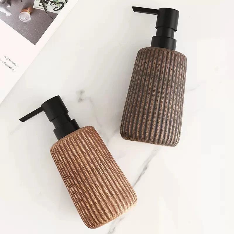 Ceramic Liquid Soap Dispensers 400ML Hand Wash Bottle Shower Gel Shampoo Bottles Bathroom Accessories