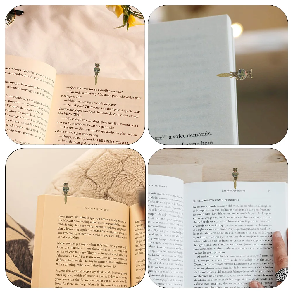 

2 Pcs Owl Bookmark Cute Metal Bookmarks Markers Owls for Decorating Bookshelf Pendant