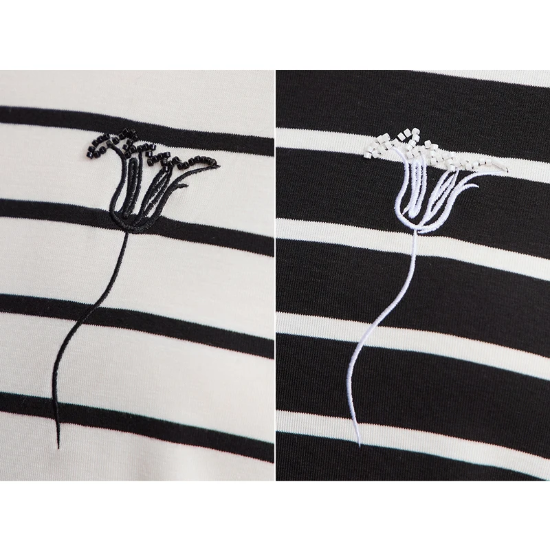 เสื้อยืดผู้หญิง AMII รุ่นใหม่ประจำฤดูใบไม้ร่วงปี 2025 เสื้อยืดถักลายทางลำลองสำหรับผู้หญิง คอทรงโอ แขนยาว เสื้อผ้าผู้หญิงอเนกประสงค์ รุ่น 12543104