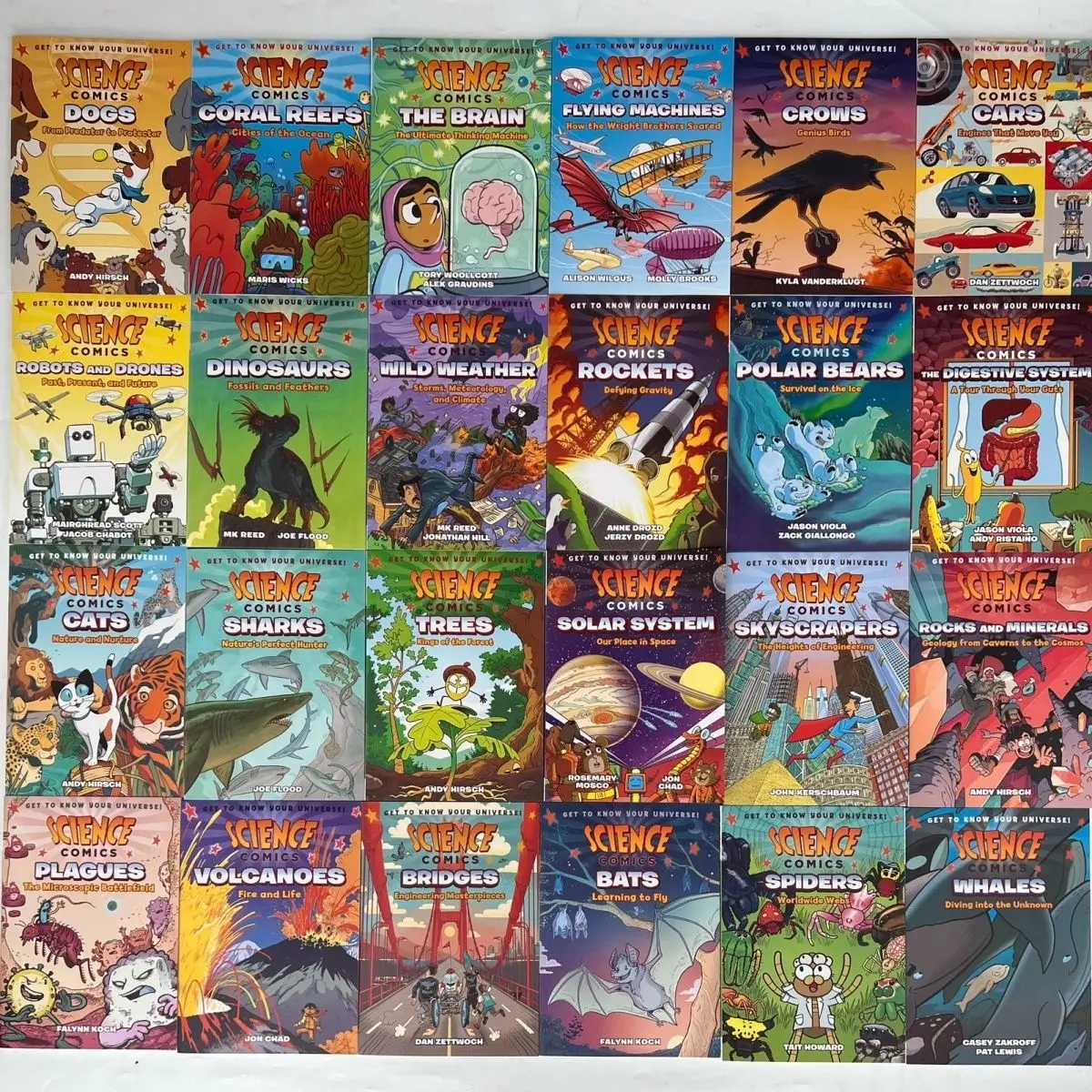 Latest upgraded edition, 31 Science Comics books for children's exploration and cognition, English comic books for kids.