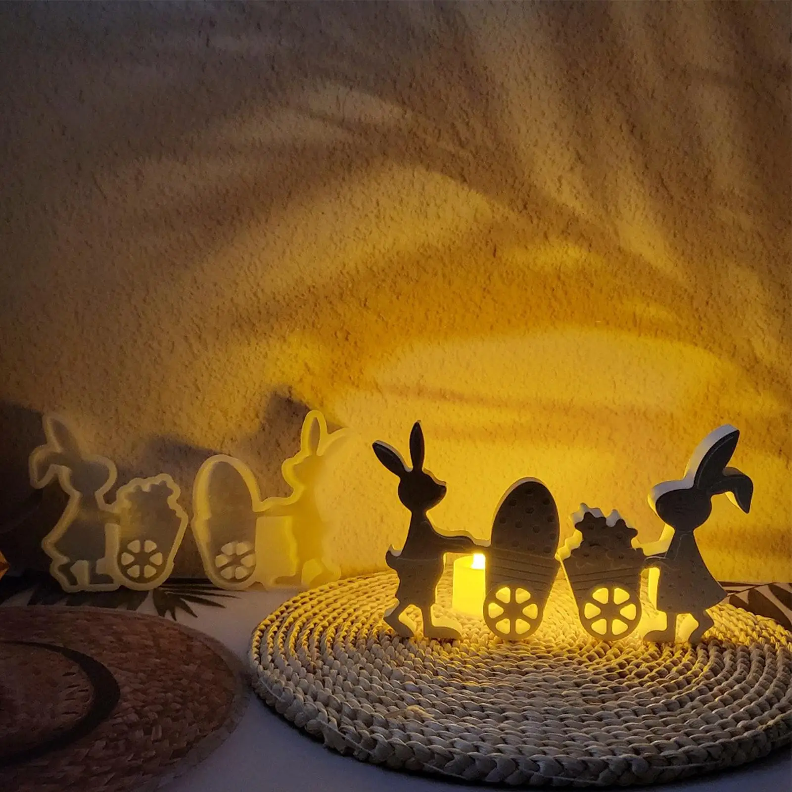 

Пасхальные силиконовые формы в форме пасхального кролика, антипригарный инструмент для рукоделия, формы для свечей в форме кролика для воскового цементного глины, мыльного подсвечника