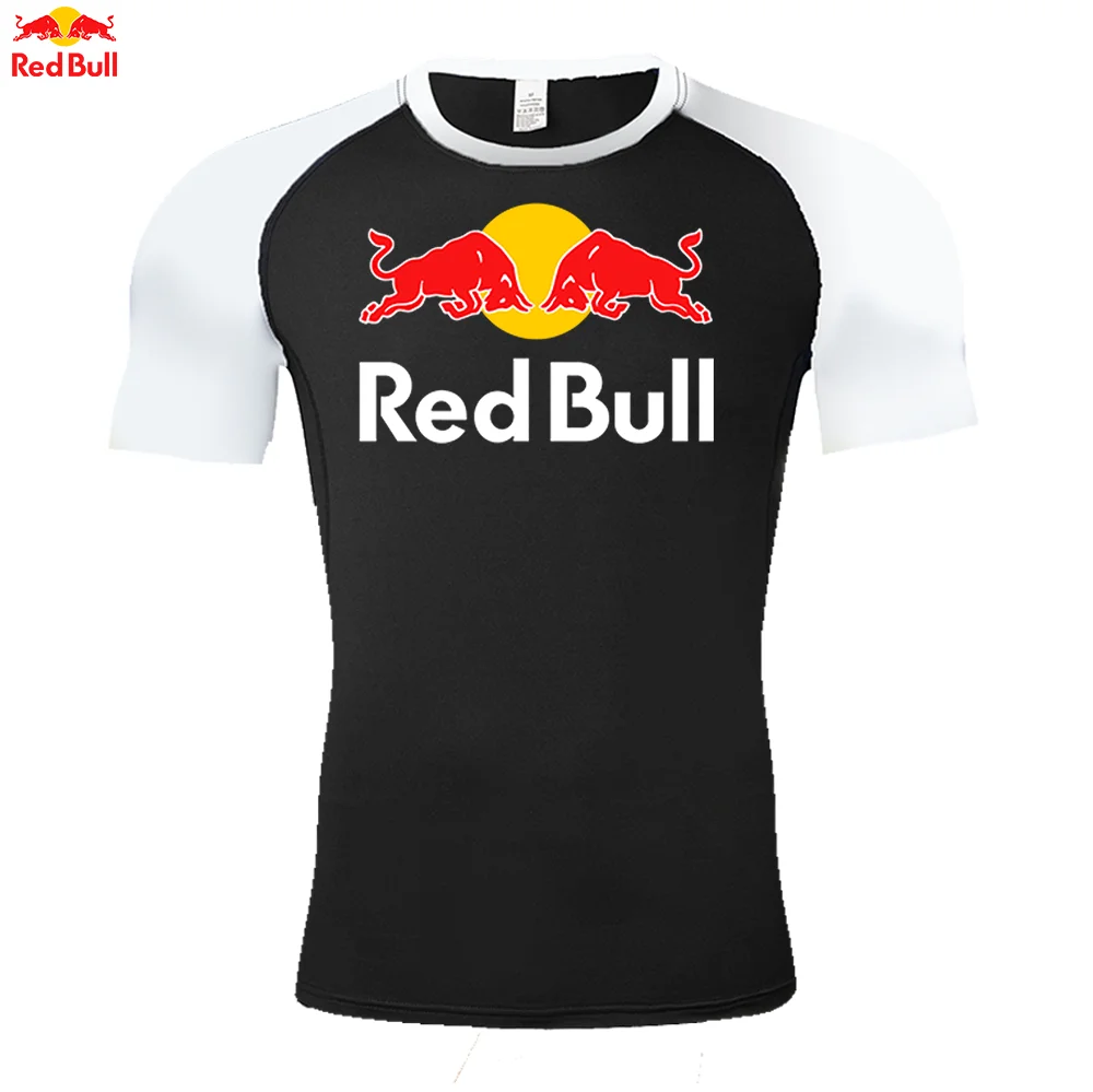 ريد بول حماية الشمس الرياضة الثانية الجلد تشغيل تي شيرت الرجال اللياقة البدنية Rashgarda MMA ضغط قميص تجريب الملابس رجالي #3