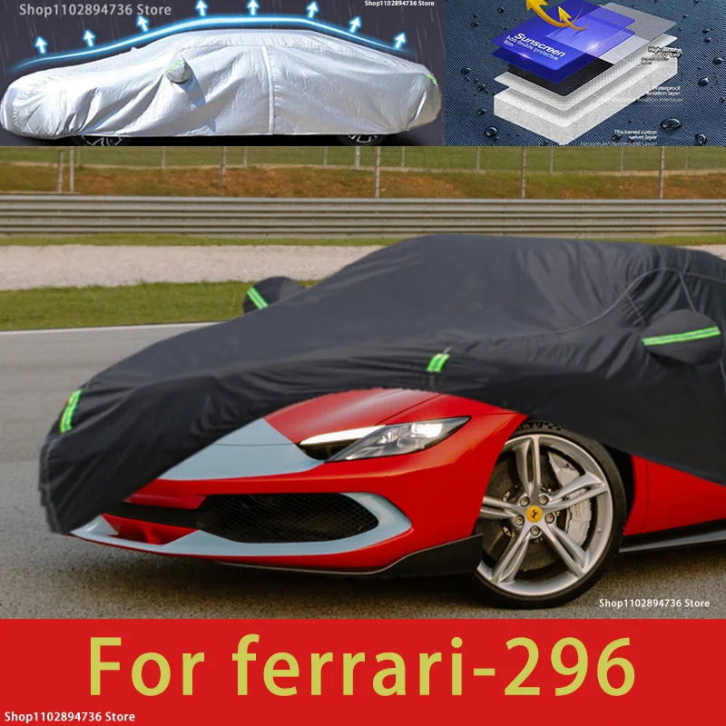 

For Ferrari 296 fit Outdoor Protection Full Car Covers Snow Cover Sunshade Waterproof Dustproof Exterior black car cover