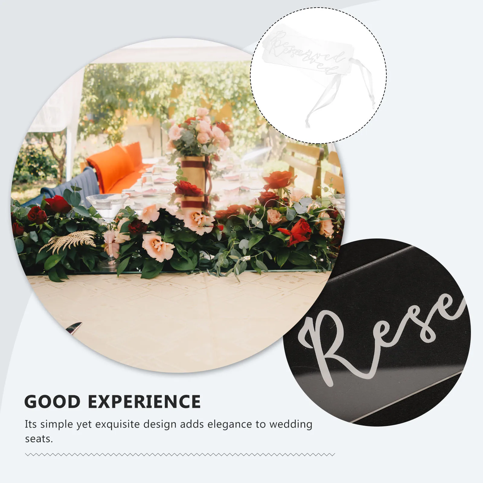 

5Pcs Hanging Wedding Reserved Signs Transparent Acrylic Chair Tags Seating Decorations Party Birthday Acrylic Tags