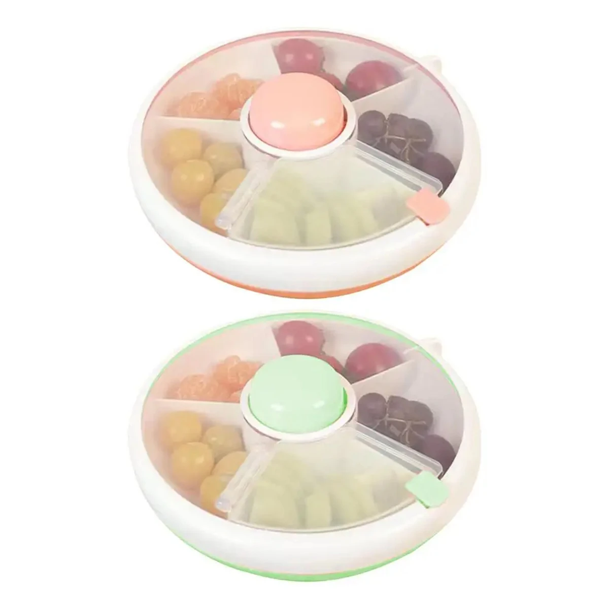 Home Children's Snack Rotating Fruit Tray With Lid Sealed Dry Fruit Tray Storage Box With Lid Moisture-proof