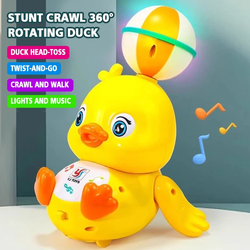 Electric Top Ball Duck Toy with 360 Degree Rotation Colorful Lighting & Music - Cute Fun Children's Electric Top BalDuckl Toy