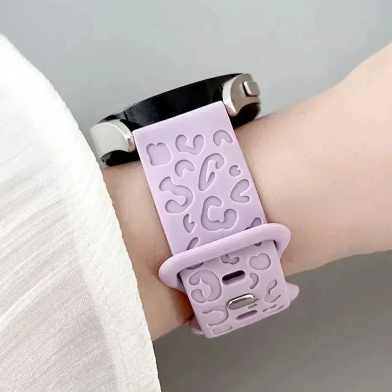 Engraved Strap For Samsung Galaxy Watch 6/4/classic/5/pro/3/Active 2 Leopard silicone Bracelet Huawei gt 2 e 20mm 22mm 18mm band