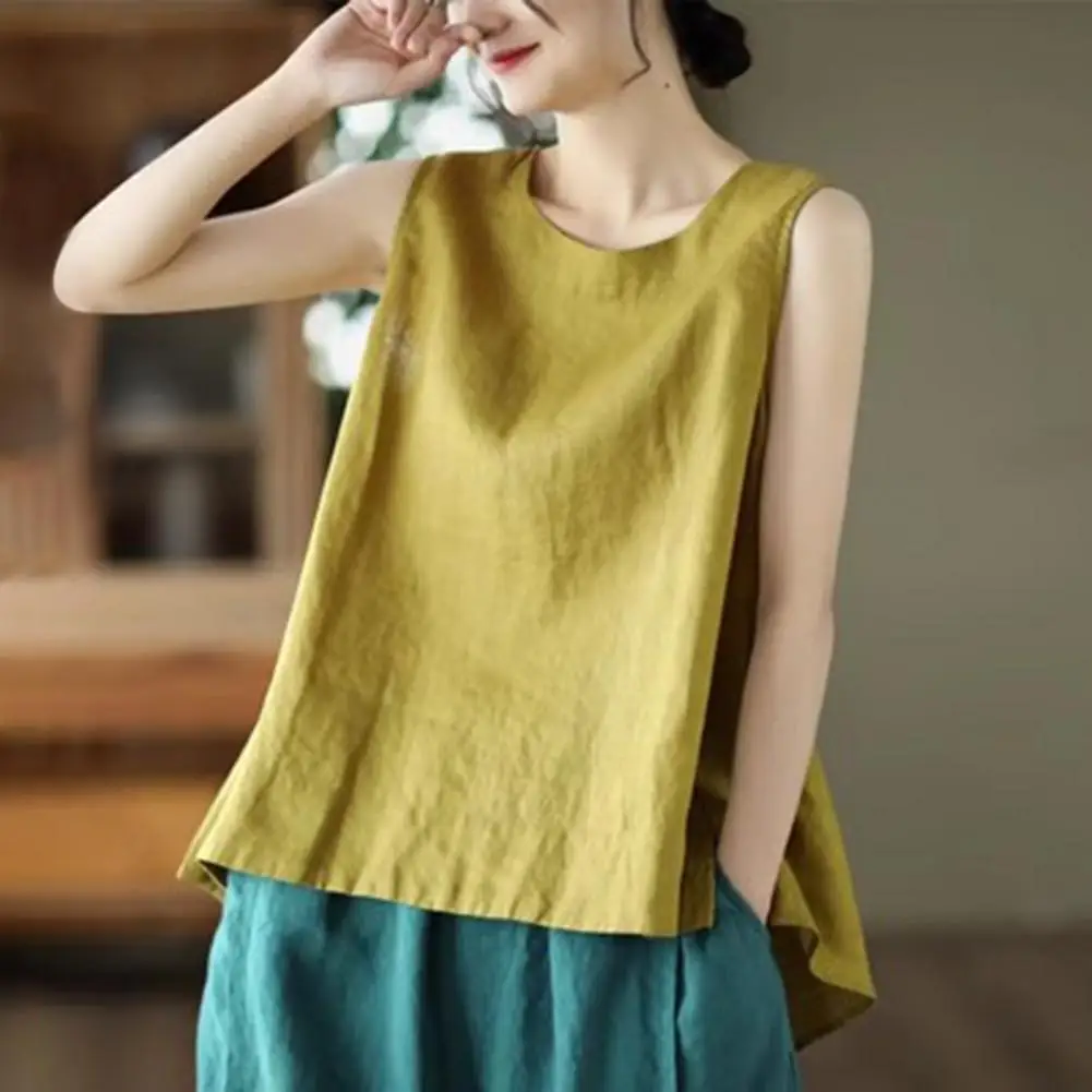 Casual Sleeveless Blouse Women Sleeveless Top Stylish Women's Sleeveless Tops Loose Fit Vests for Summer Quick-drying