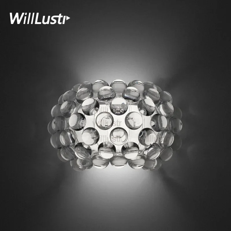 Acrylic Ball Caboche Wall Lamp Modern PMMA Bead Wall Sconce Light LED R7S bulb clear amber bead Lighting