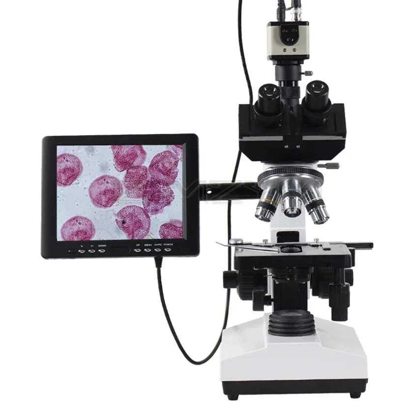 2500X Professional Lab Biological Trinocular Microscope with LED Lamp Industrial Camera 8-Inch Digital Screen Digital Microscope