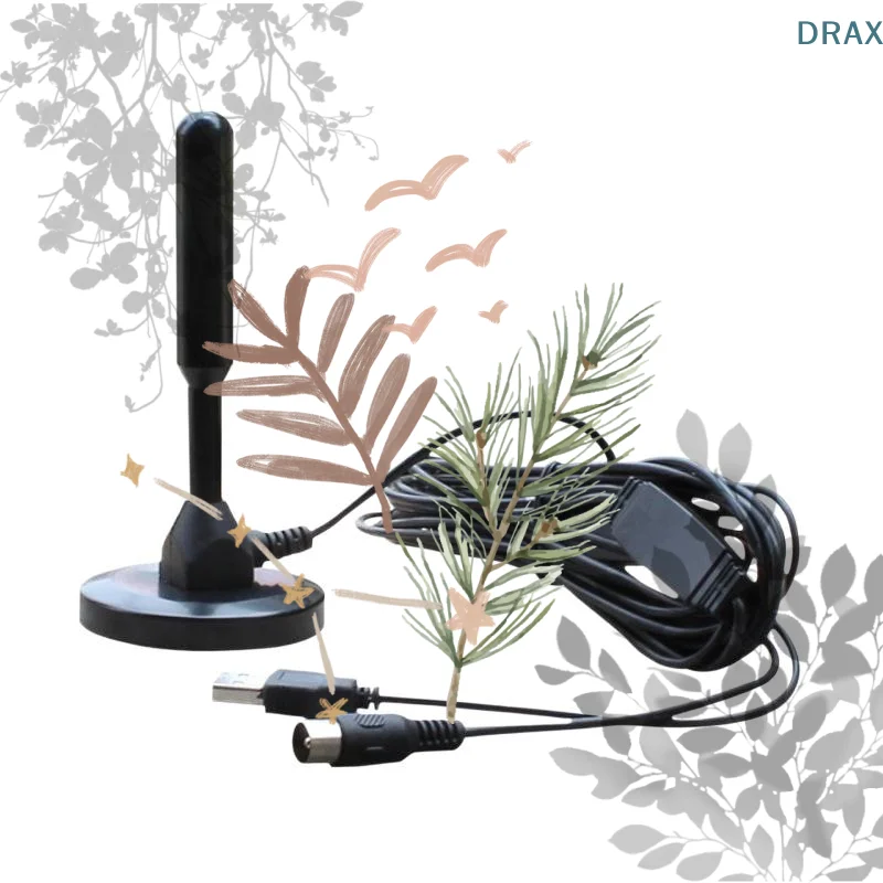 Indoor Digital TV Antenna Signal Amplifier Long Range Receiver Support 720P 1080P With Adapter F9F9