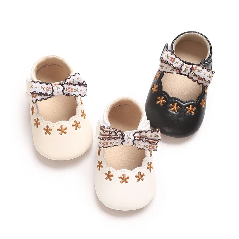 Baby Mädchen Prinzessin Schuhe süße und atmungsaktive Schleife für kleine Kinder Anti-Rutsch-Blume lässige Sportschuhe Baby Schuhe mit weichen Sohlen – Detail 3