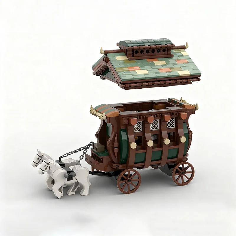 896 قطعة MOC عربة البيت قلعة نموذج اللبنات العمارة تجميع DIY فكرة لعبة التعليم الاطفال هدية الكريسماس عيد ميلاد #3
