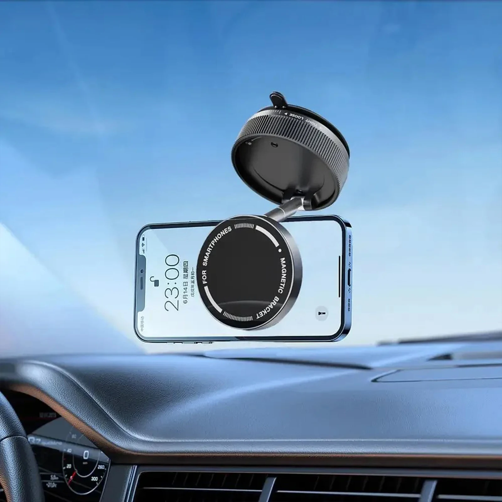 

360° Rotation Magnetic Car Phone Holder Folding Stand Vacuum Suction Cup Phone Mount for Mobile Phone GPS Navigation
