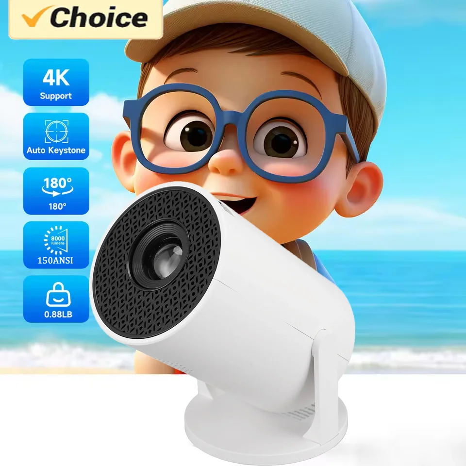 

New 2024 4K Android 11 Dual Wifi6 200 ANSI Allwinner H713 BT5.0 1080P 1280*720P Home Cinema Outdoor portable Projetor