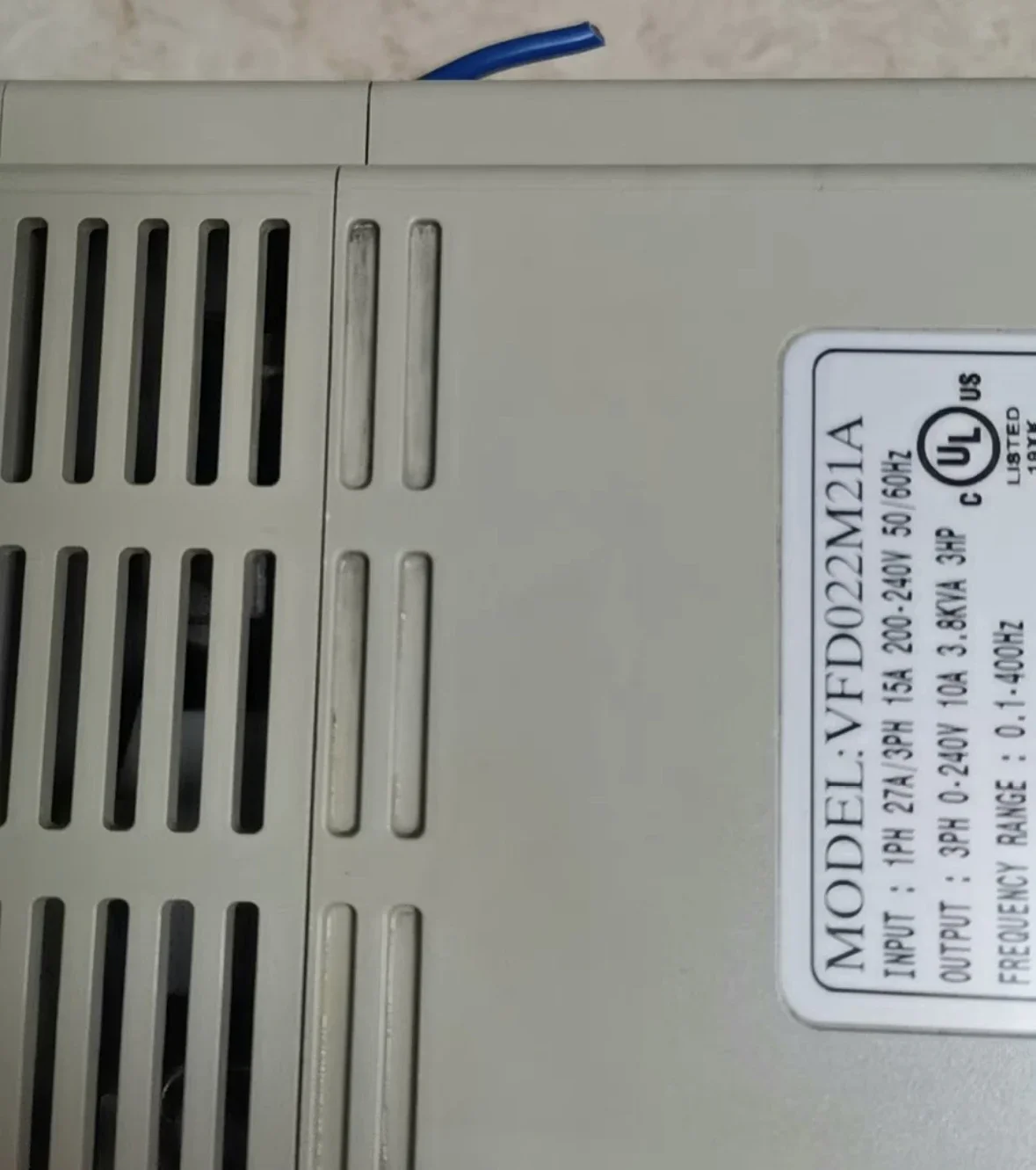 Used VFD022M21A frequency converter, 220V 2.2 kw