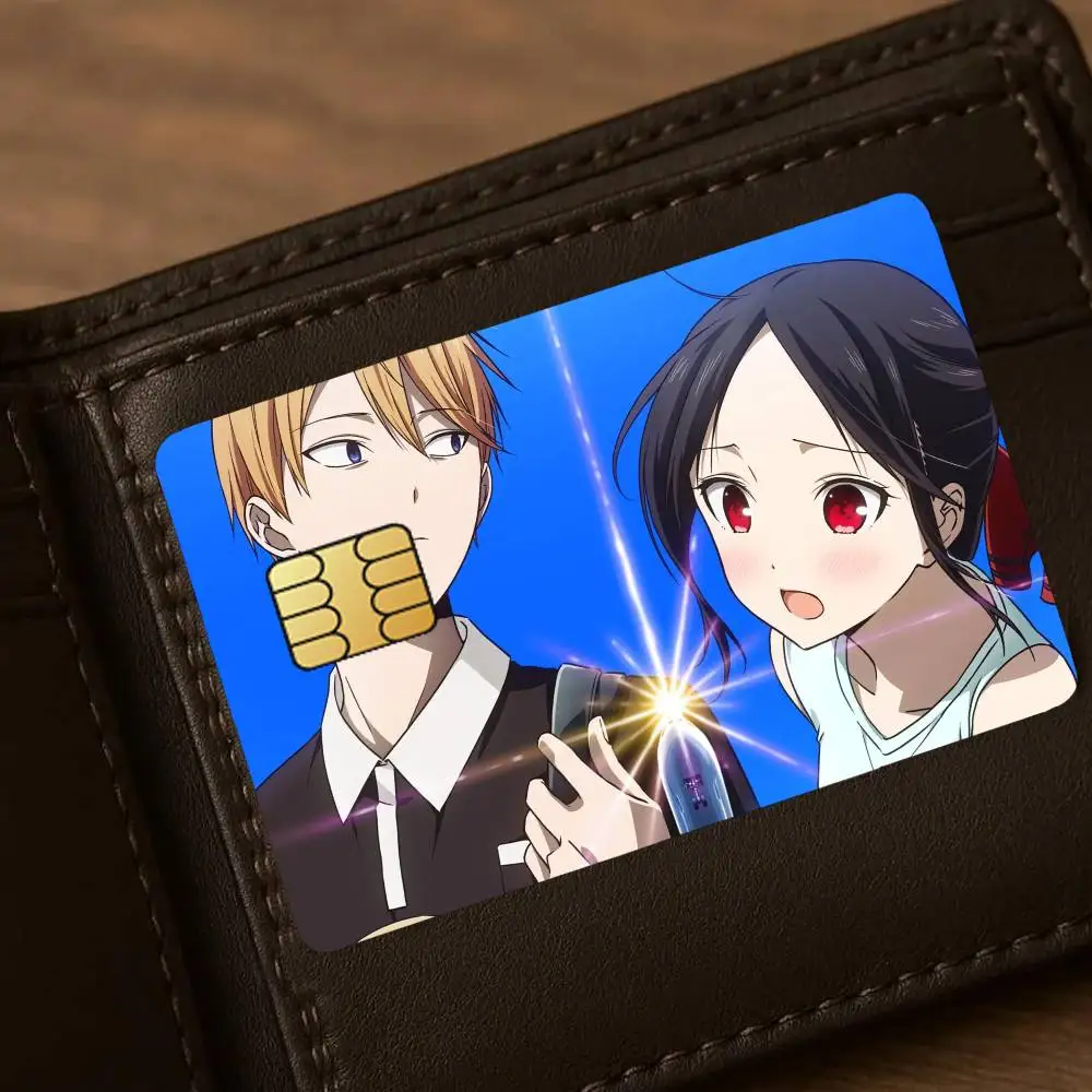 أنيمي Kaguya Sama Love is War ملصقات بطاقات الائتمان الجلد لحافلة البنك مترو 4 قطعة غطاء فيلم هدية #5