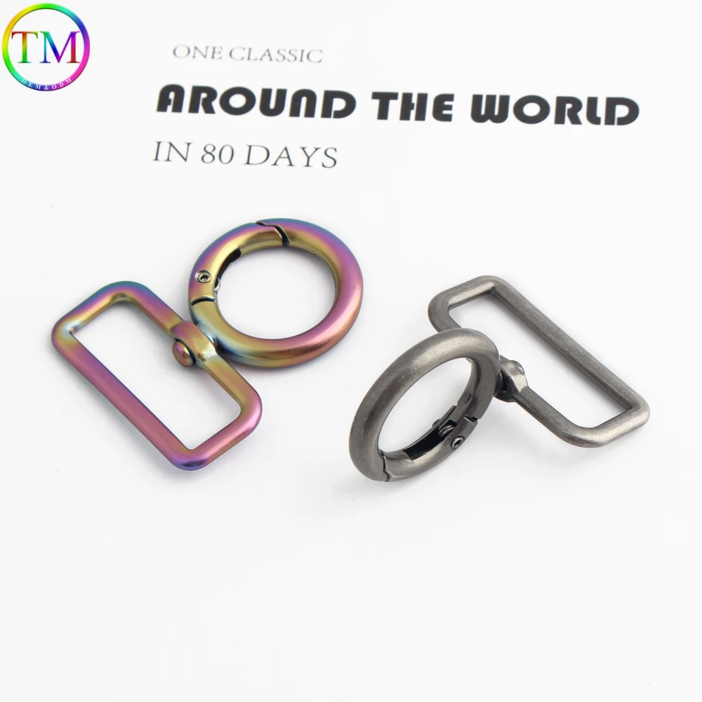 Zinc Alloy Metal Gun black O-ring Hooks  Spring Ring Hook Metal Round Carabiner Clip Hardware Accessories Bag Parts Hardware image 6
