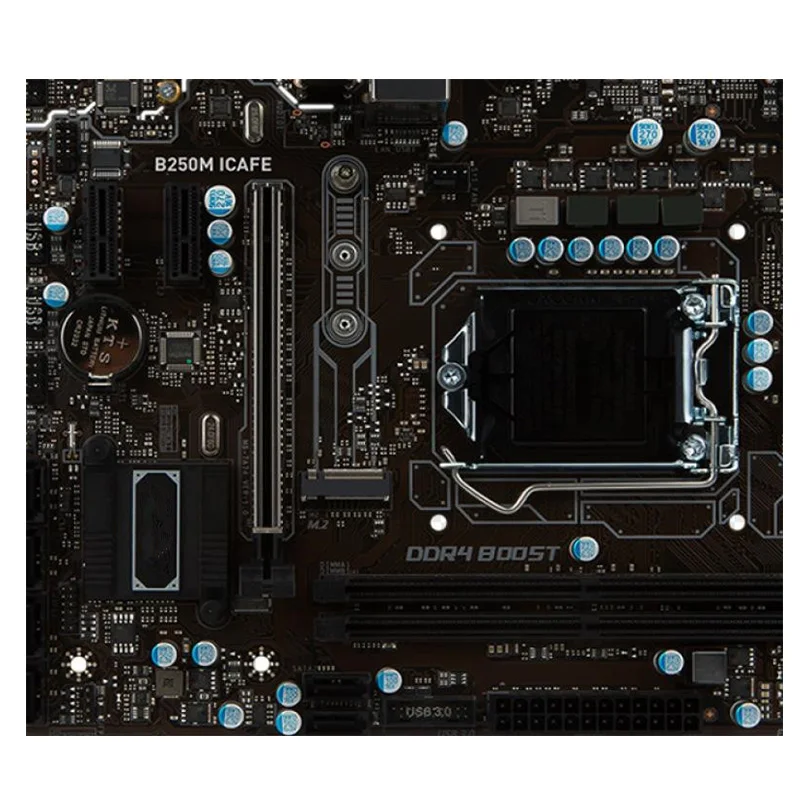 สำหรับ B250M เมนบอร์ด icafe LGA 1151 DDR4 64GB ATX สำหรับเมนบอร์ด B250เดสก์ท็อป Intel SATA III USB3.0