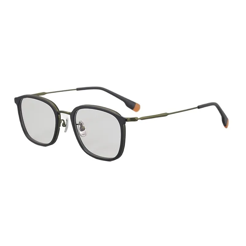 Armações de óculos ópticos vintage, óculos de leitura anti-luz azul para homens e mulheres, óculos de prescrição para miopia, óculos de titânio