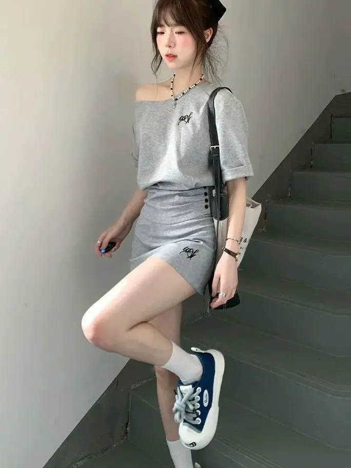 

Моющийся комплект спортивной одежды для женщин и студентов, повседневный комплект ort Sve, комплект из двух предметов, утягивающая юбка для похудения, Street Sle