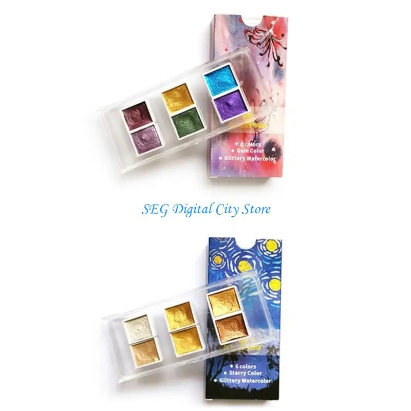 

U75B Glitter Watercolor Pigment Strong Coverage for Beginners Artists Present