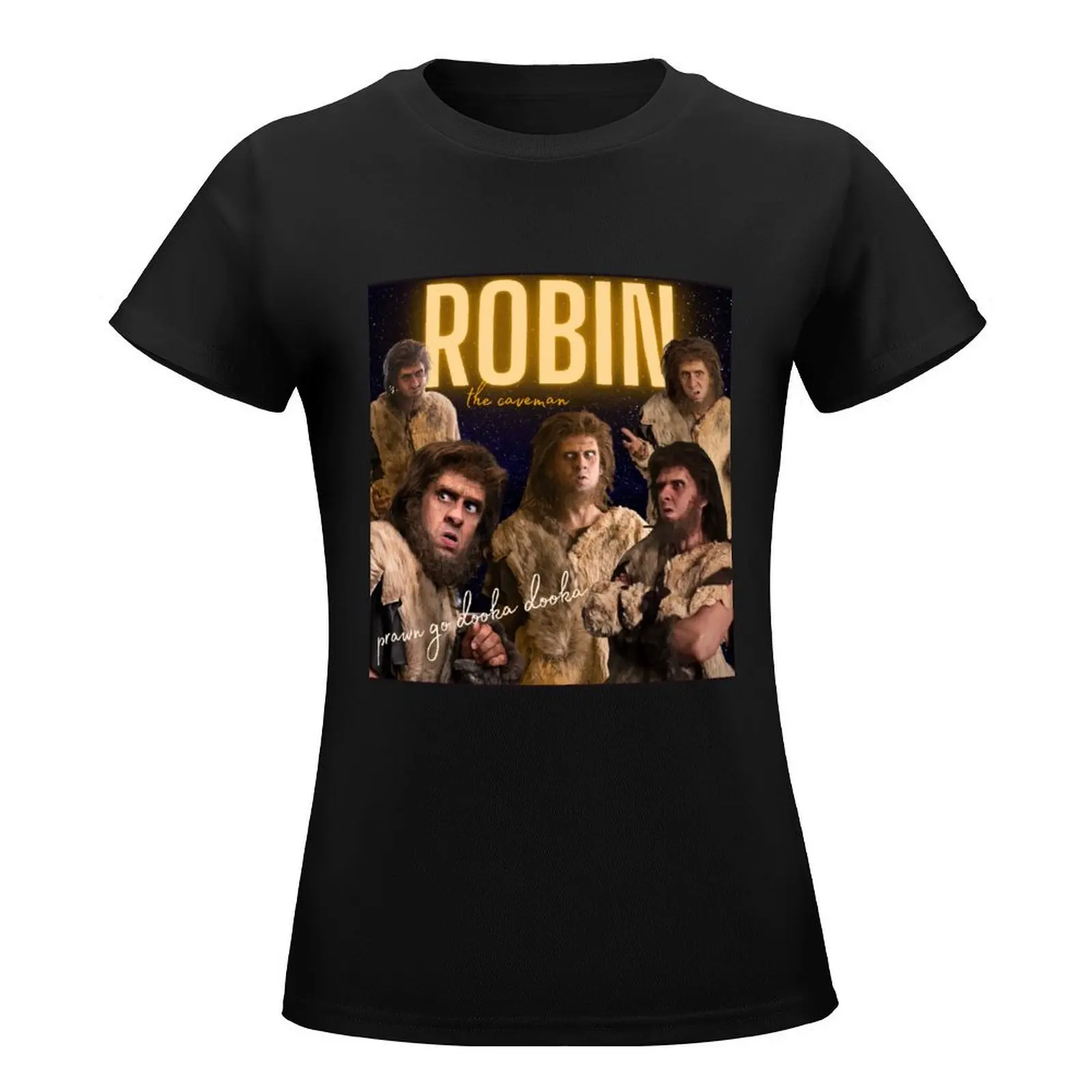 Robin the Caveman - BBC Ghosts T-Shirt anime customizeds black t shirts for Women