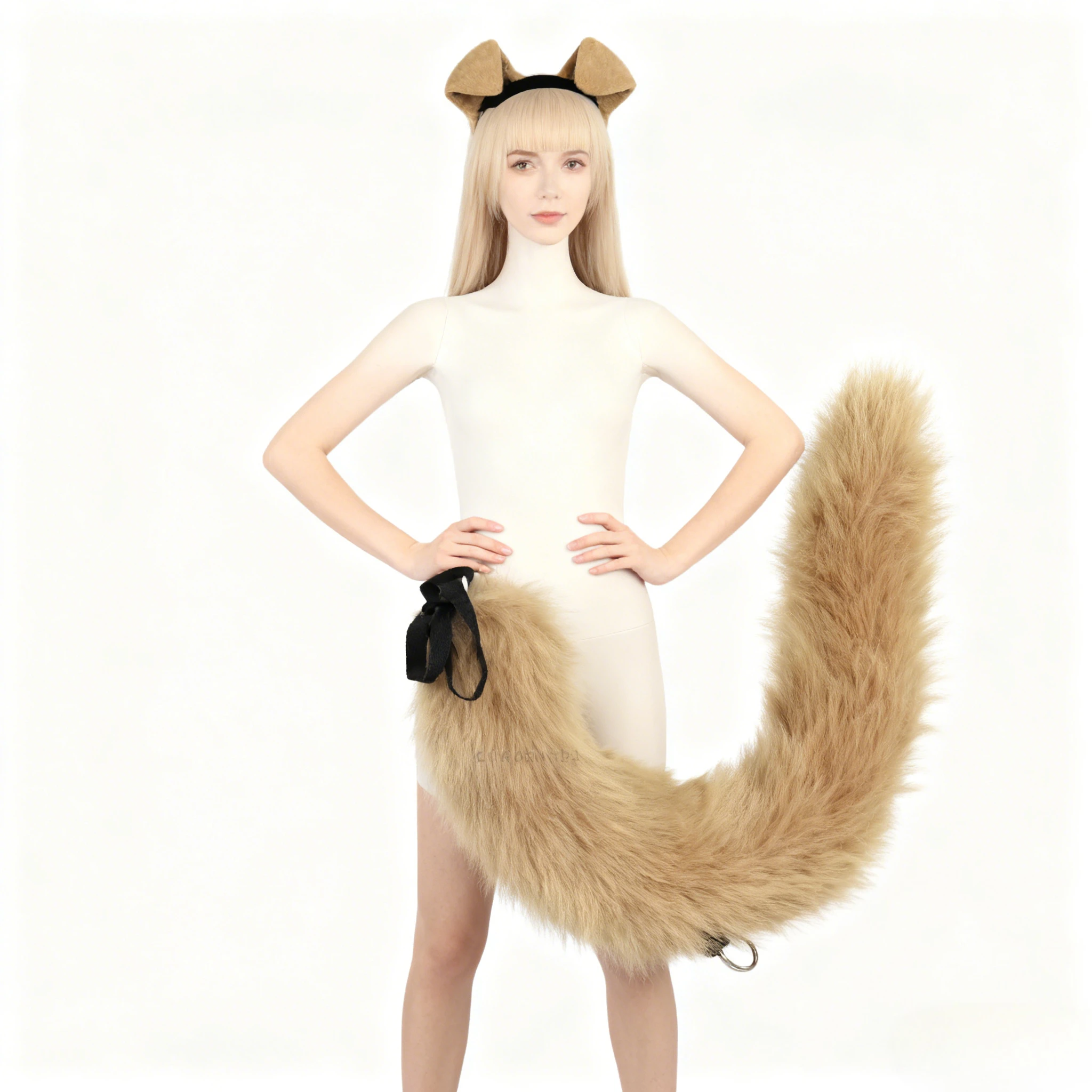 

Набор для косплея: повязка на голову с ушками собаки и плюшевый хвост для прямых трансляций, аниме-экспо и ролевых игр