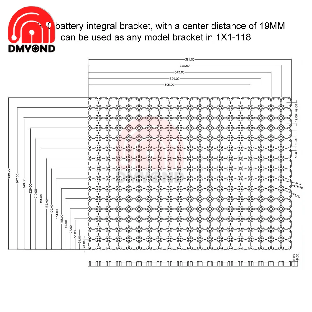 18650 Lithium Cell Battery Case Holder Batteries Pack Plastic Holder Bracket for Diy Battery Pack