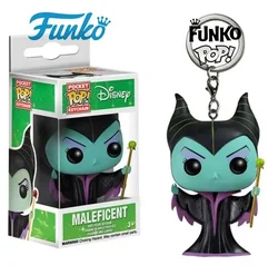 최소 가격 Funko POP 디즈니 Maleficent 키 체인 비닐 액션 인형 어린이 장난감 키 체인 상자 펜던트 선물
