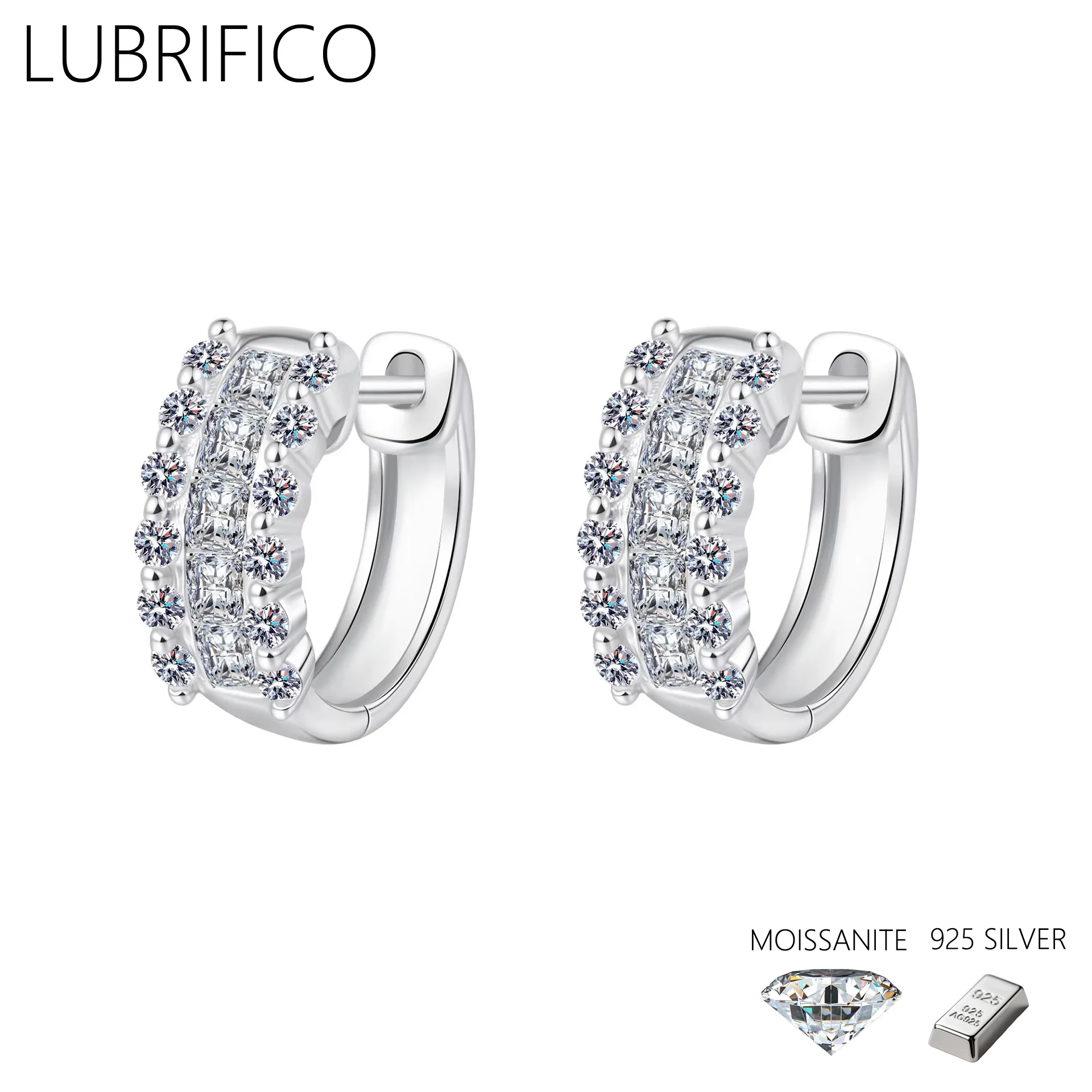 

Серьги-кольца замшенной формы с муассанитом 1,16 карата, стерлинговое серебро 925 пробы, серьги с бриллиантами в лаборатории для женщин, ювелирные украшения для свадебной вечеринки