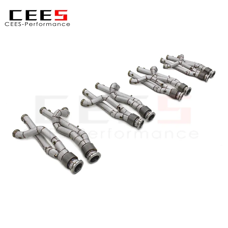 CEES Exhaust Performance Downpipe Catalytic Converter Catless Downpipe Without Catalyst  for Lamborghini Aventador SVJ 2011-2019