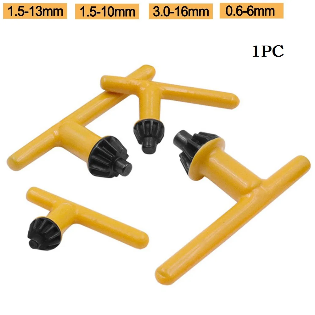 1 Pcs Drill Chuck Wrench Carbon Steel Yellow+Black Comfortable To Grip Easy To Carry Multi-functional High Quality