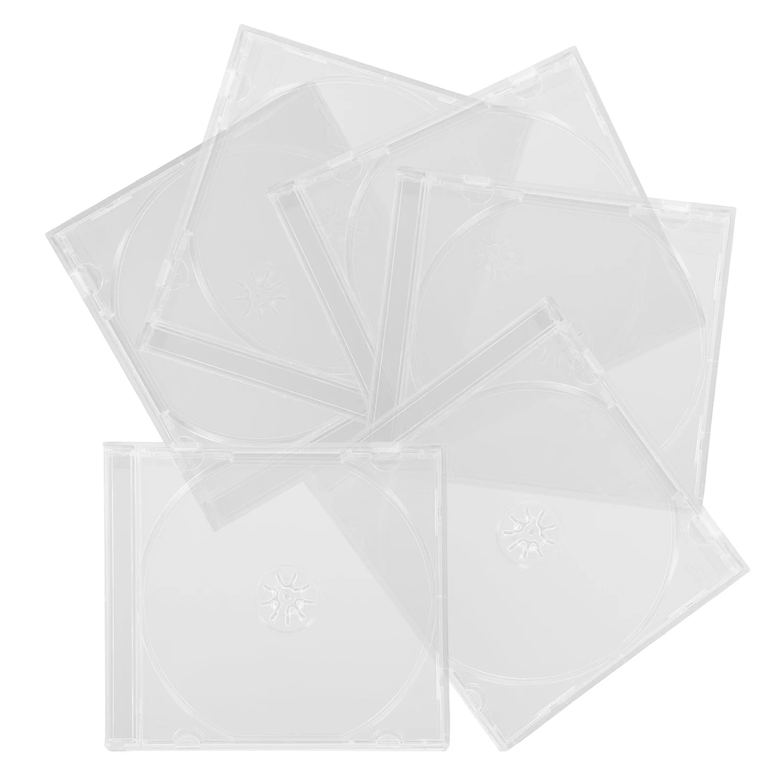 6pcs Clear CD Jewel Cases - Single Disc Holders Transparent Acrylic CD Box with Jewel Display Case for CD and DVD Storage