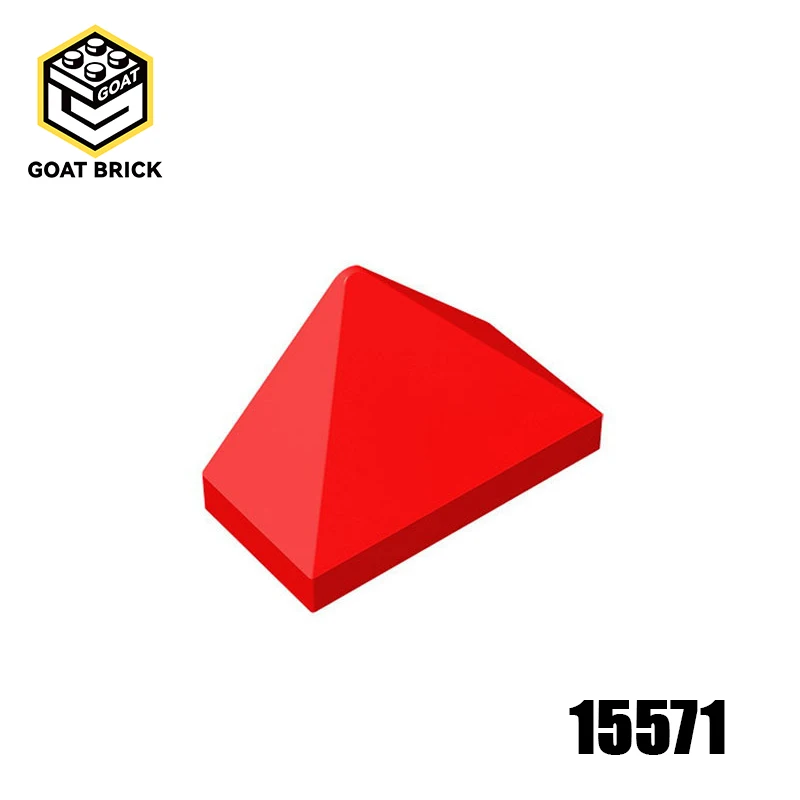 

10Pcs MOC Parts 15571 Slope 45° 2 x 1 Triple with Stud Holder Compatible Bricks DIY Assmble Building Blocks Particle Kid Toy