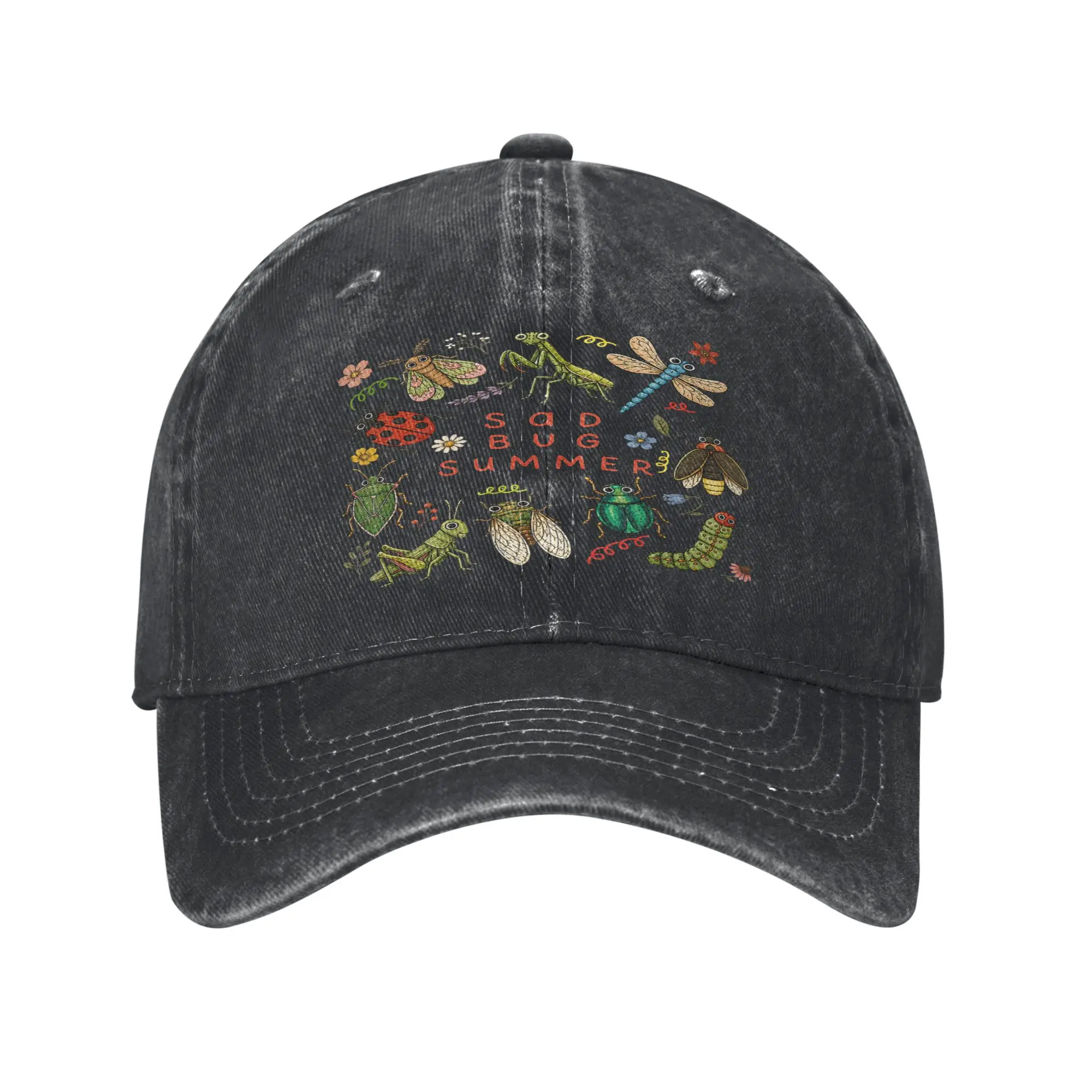 Sad Bug Summer Funny Insect Inspired Indie Aesthetic Cap  Cool Baseball Cap Hats Visor Protection Snapback Cotton tops gorras