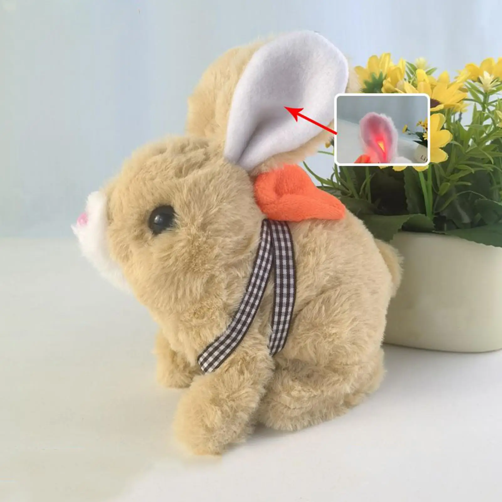 Króliczek Pluszak Interaktywny Elektryczny z Wąchającym Ogonem, Urocze Pluszowe Zabawki dla Rodziny, Dziewczynek, Edukacyjne Zabawy