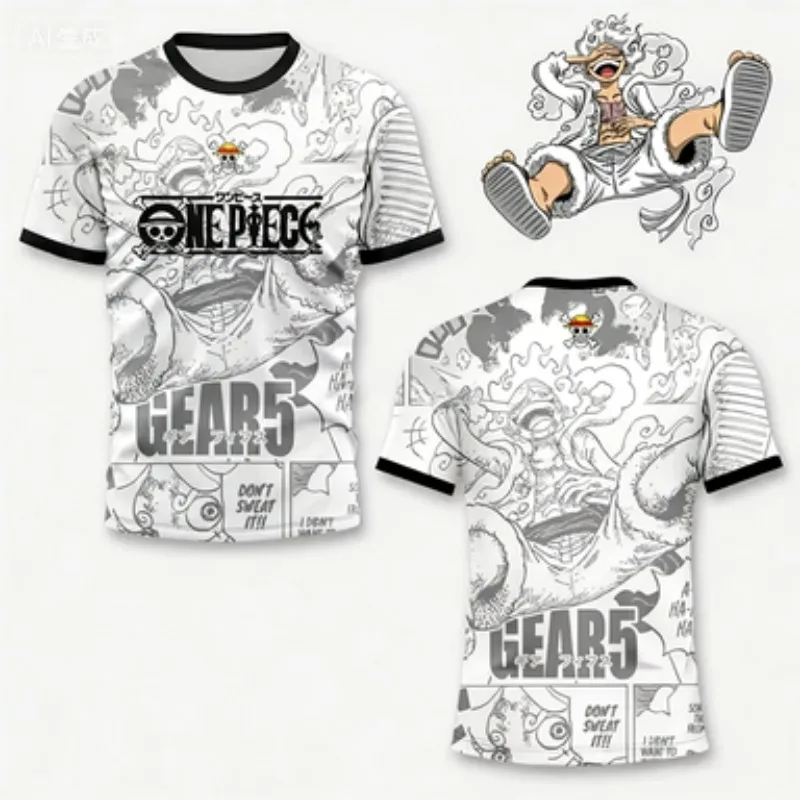 T-shirt Breathable Quick-dry Short Sleeve for Men and Women, Loose Cartoon Print T-shirt, Lightweight and Breathable image 2