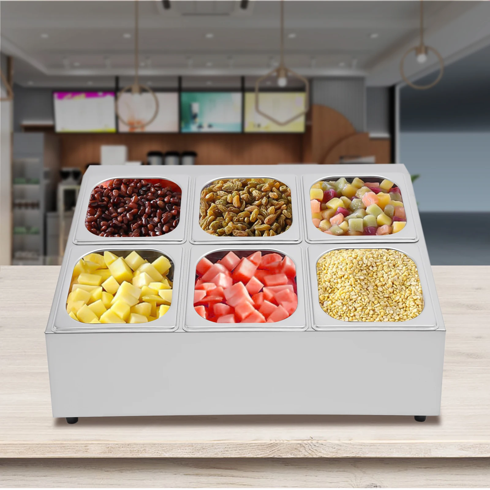 Organizzatore per Spezie da Cucina, Portaspezie a 2 Livelli in Acciaio Inox con 6 Contenitori e Cucchiai, Mensola Inclinata da Bancone per Dispensa